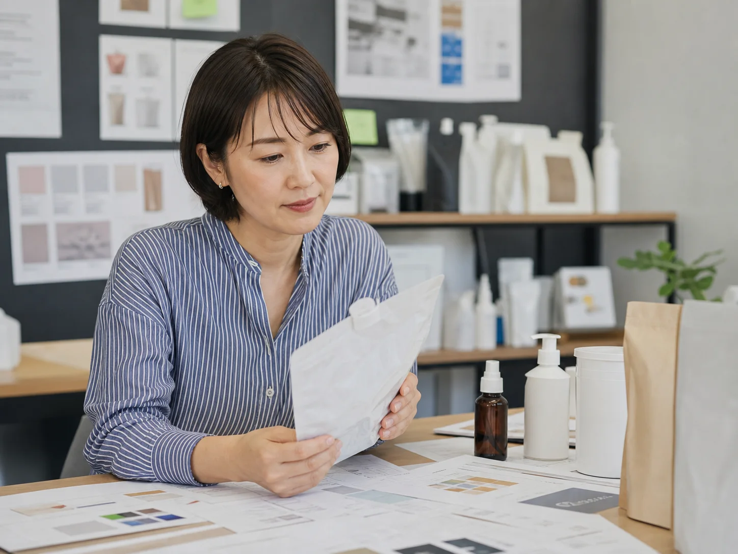 商品企画資料を確認するメーカー・ブランド担当者